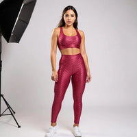 Wet Honeycomb Textured Leggings