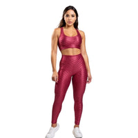 Wet Honeycomb Textured Leggings