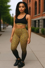 Yellow Fade Leopard 2 Piece Set