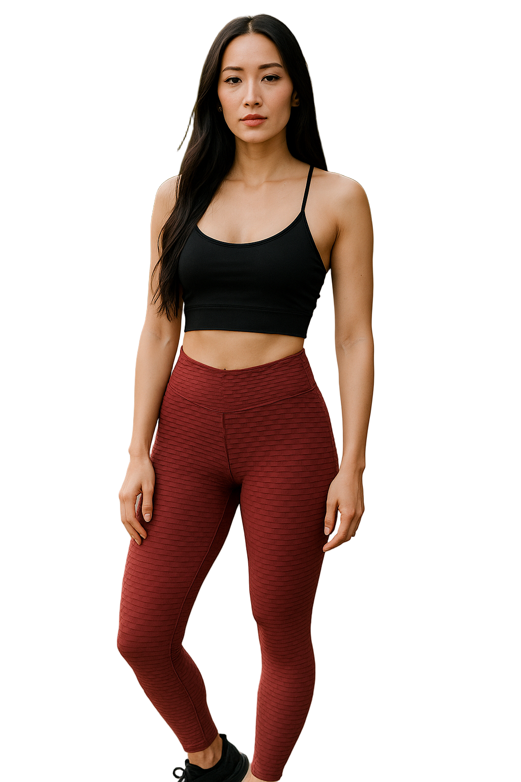 Wet Honeycomb Textured Leggings