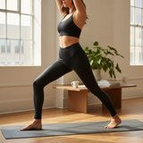 Sleek Sculpt Wet-Look Leggings – Black