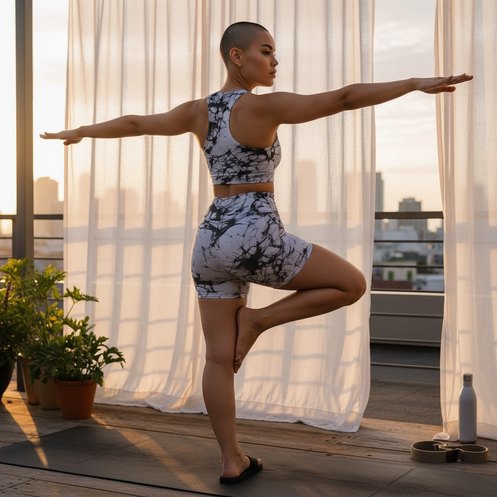 White marble white and black short Set