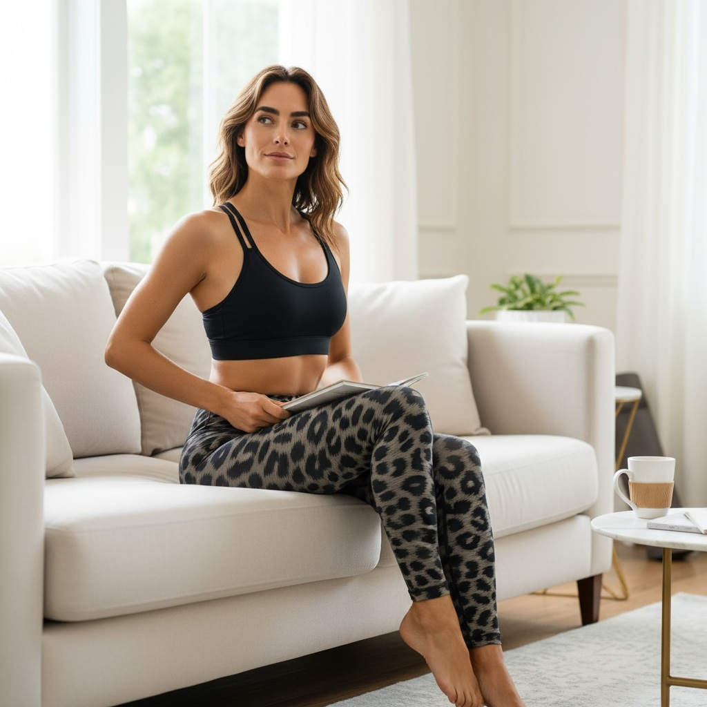Leopard Luxe Drawstring Performance Legging
