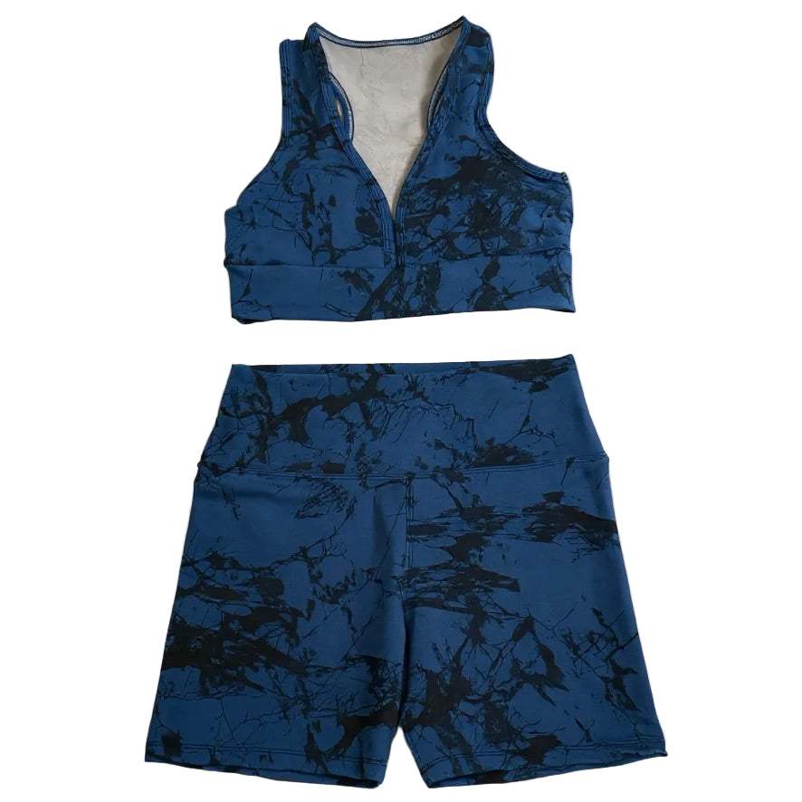 Blue Marble Print Two Piece set