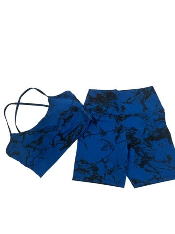 Blue Marble Print Two Piece set