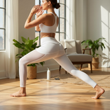 White Mesh Contour Leggings