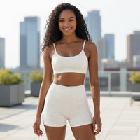 White Dimpled Shorts 2 Piece Set