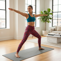Hot Pink and Blue Burst Legging