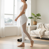 White Mesh Contour Leggings