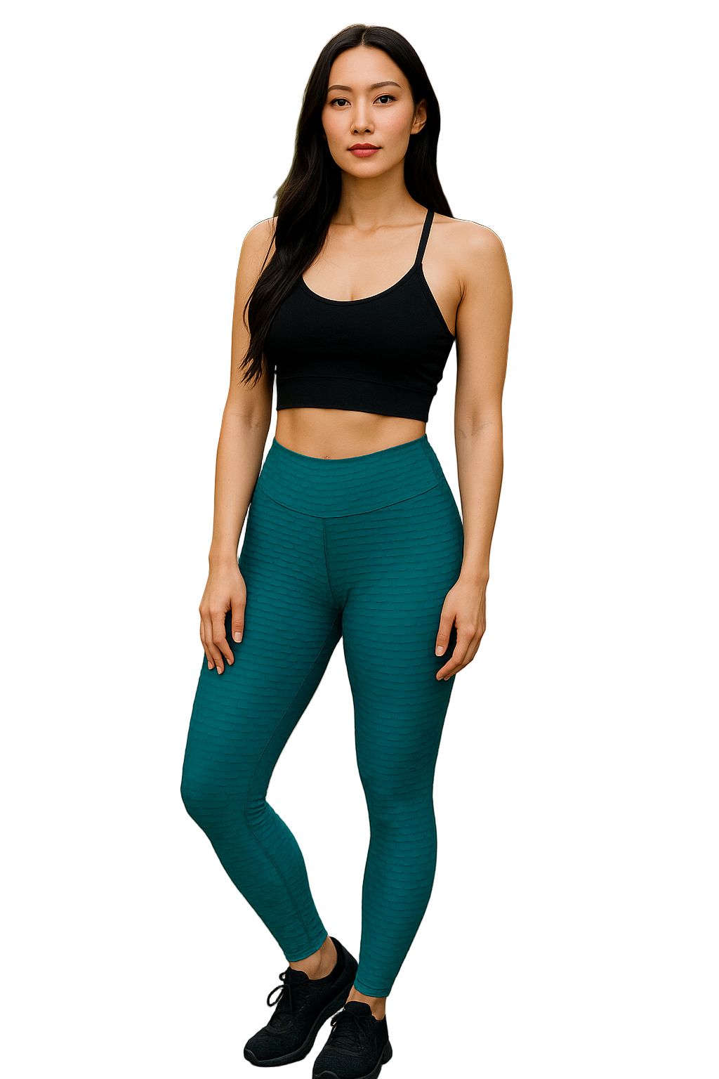 Wet Honeycomb Textured Leggings