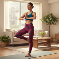 Hot Pink and Blue Burst Legging