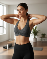 DiamondFlex Halter Sports Bra – Graphite Gray