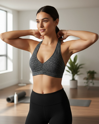 DiamondFlex Halter Sports Bra – Graphite Gray