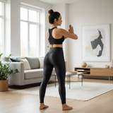 Sleek Sculpt Wet-Look Leggings – Black