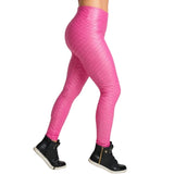 Wet Honeycomb Textured Leggings