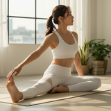 White Mesh Contour Leggings