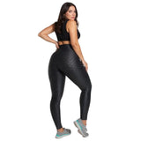 Wet Honeycomb Textured Leggings