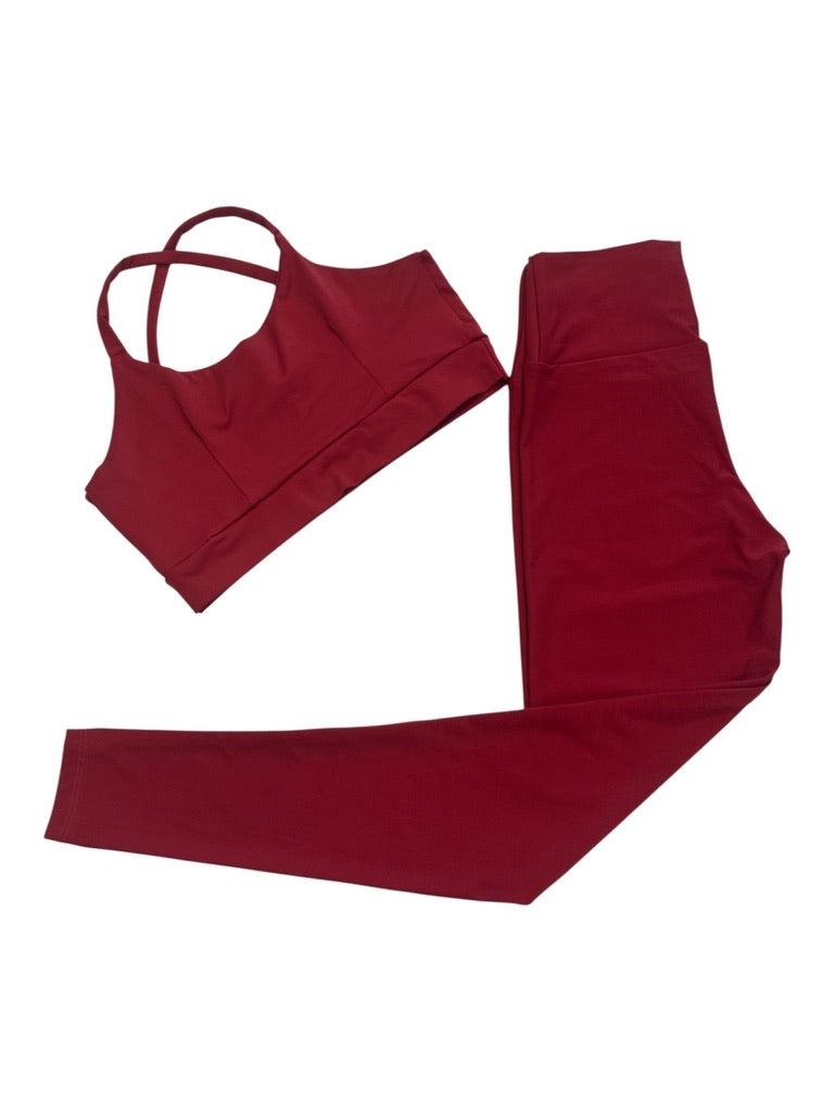 Crimson Flow Active  2 Piece Set- Red