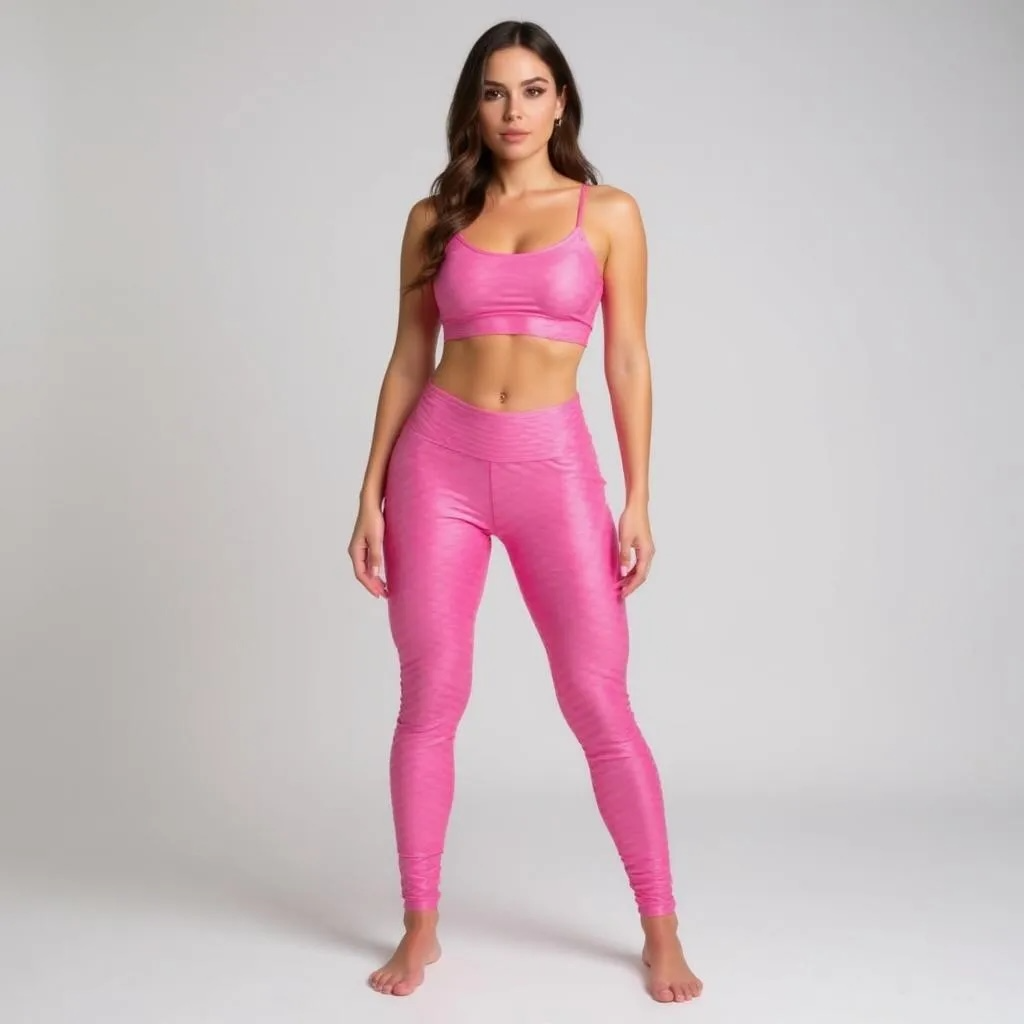 Wet Honeycomb Textured Leggings